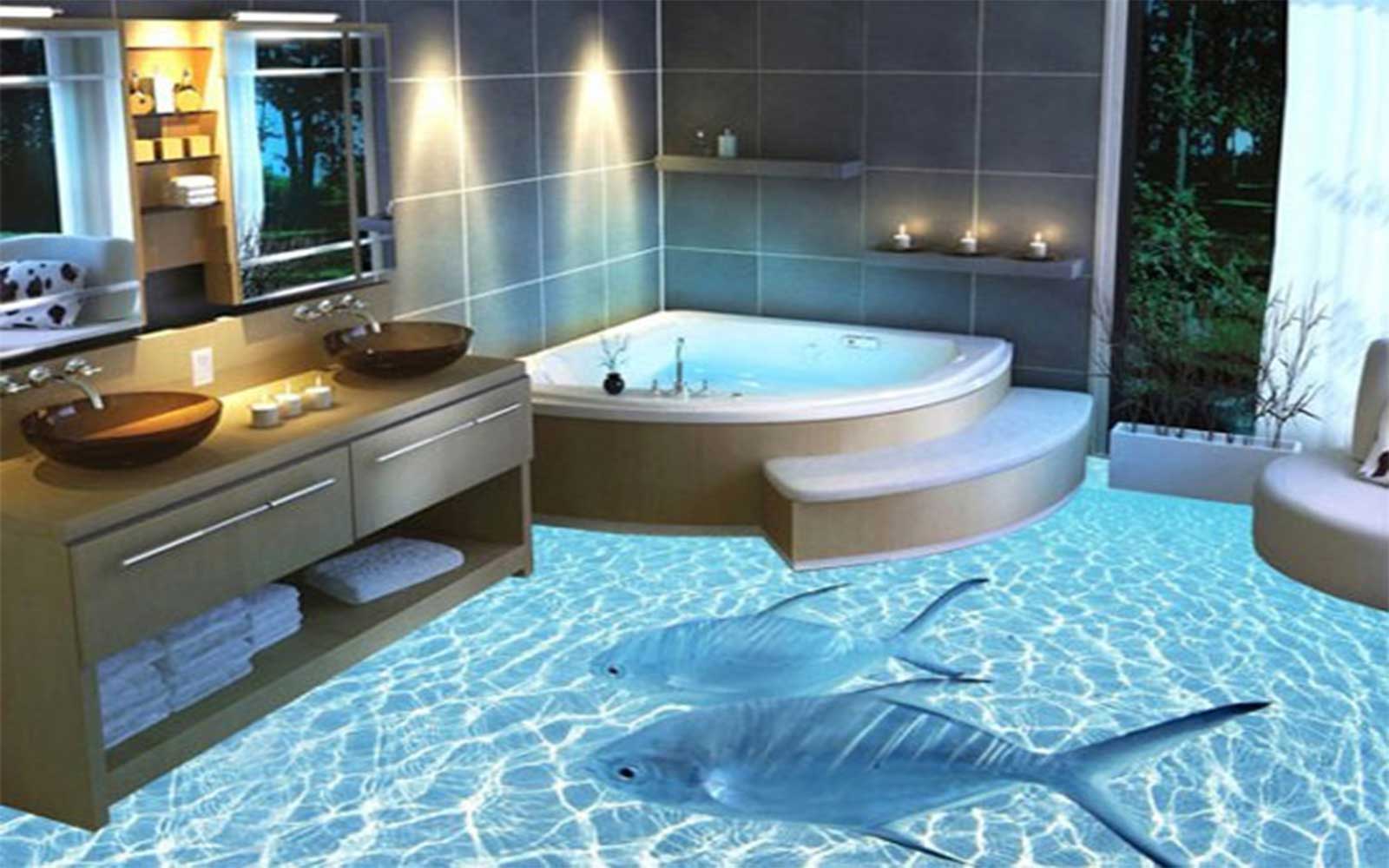Tạo không gian đại dương ngay trong phòng tắm nhờ mẫu gạch 3D độc đáo